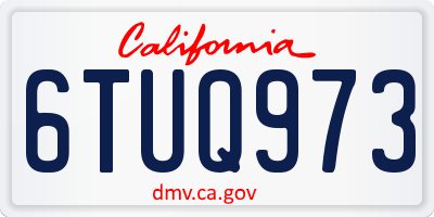 CA license plate 6TUQ973