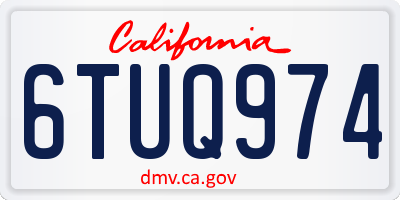 CA license plate 6TUQ974