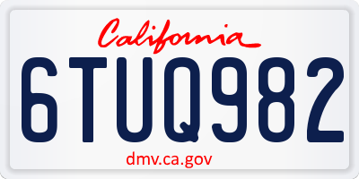 CA license plate 6TUQ982