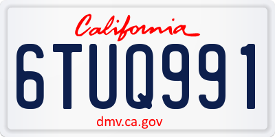 CA license plate 6TUQ991