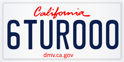 CA license plate 6TUR000