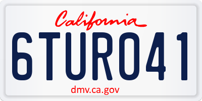 CA license plate 6TUR041
