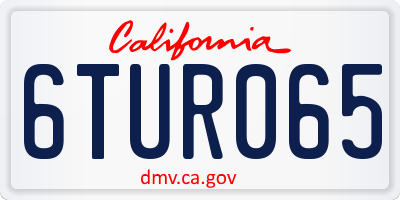 CA license plate 6TUR065