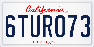 CA license plate 6TUR073