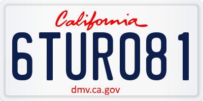 CA license plate 6TUR081