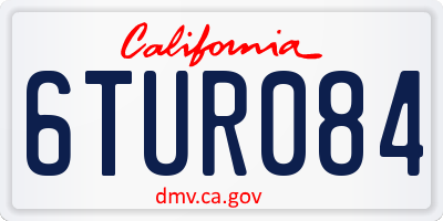 CA license plate 6TUR084