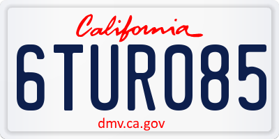 CA license plate 6TUR085