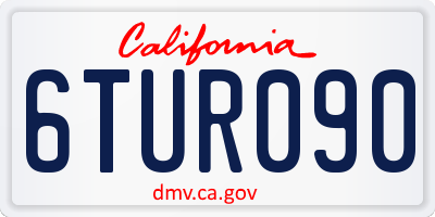 CA license plate 6TUR090