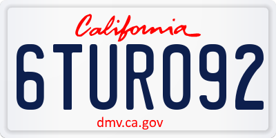 CA license plate 6TUR092