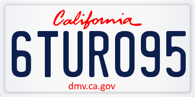 CA license plate 6TUR095