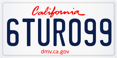 CA license plate 6TUR099