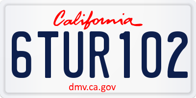 CA license plate 6TUR102