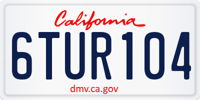 CA license plate 6TUR104