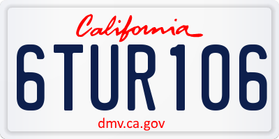 CA license plate 6TUR106