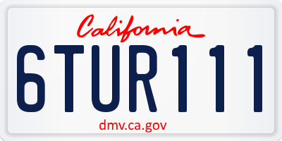 CA license plate 6TUR111