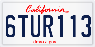 CA license plate 6TUR113