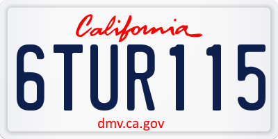 CA license plate 6TUR115