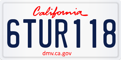 CA license plate 6TUR118