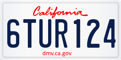 CA license plate 6TUR124