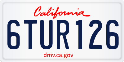 CA license plate 6TUR126
