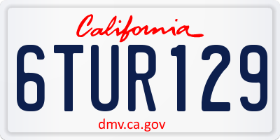 CA license plate 6TUR129