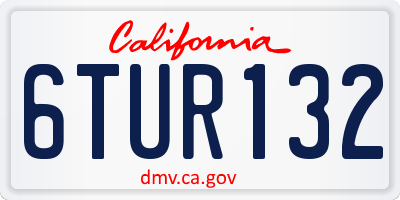 CA license plate 6TUR132