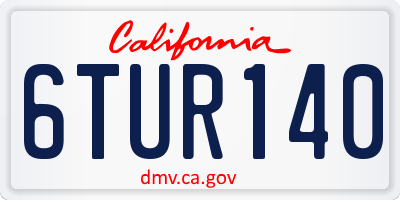 CA license plate 6TUR140