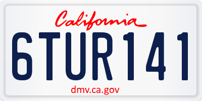 CA license plate 6TUR141