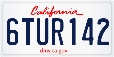 CA license plate 6TUR142