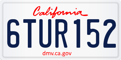 CA license plate 6TUR152