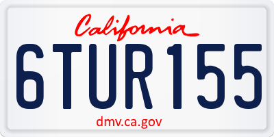 CA license plate 6TUR155