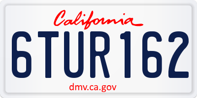 CA license plate 6TUR162