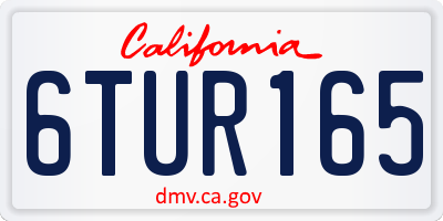 CA license plate 6TUR165