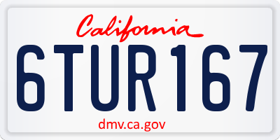 CA license plate 6TUR167