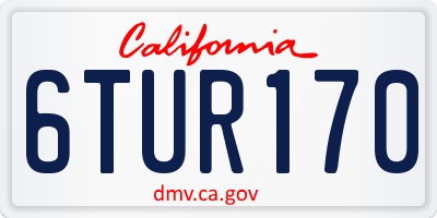 CA license plate 6TUR170
