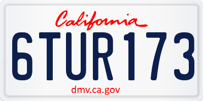 CA license plate 6TUR173