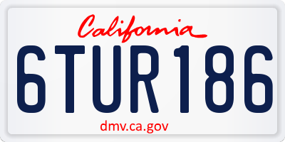 CA license plate 6TUR186
