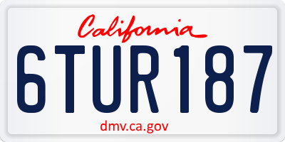 CA license plate 6TUR187