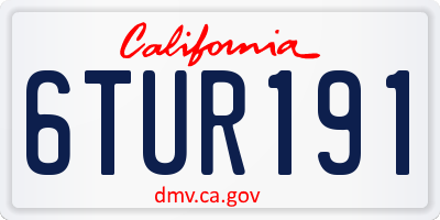 CA license plate 6TUR191
