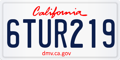 CA license plate 6TUR219