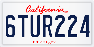 CA license plate 6TUR224