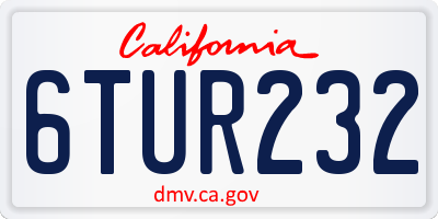 CA license plate 6TUR232