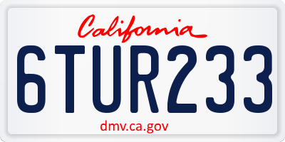 CA license plate 6TUR233