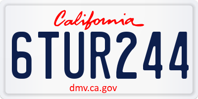 CA license plate 6TUR244