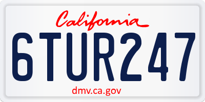 CA license plate 6TUR247