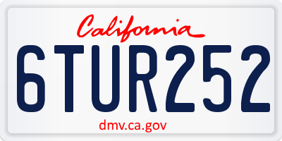 CA license plate 6TUR252