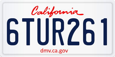 CA license plate 6TUR261