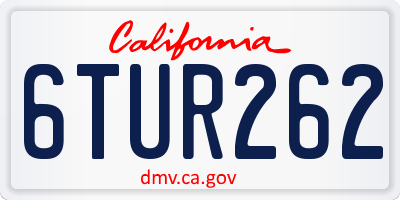 CA license plate 6TUR262