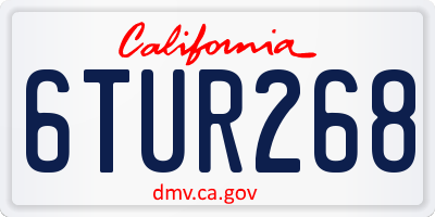 CA license plate 6TUR268