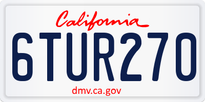 CA license plate 6TUR270